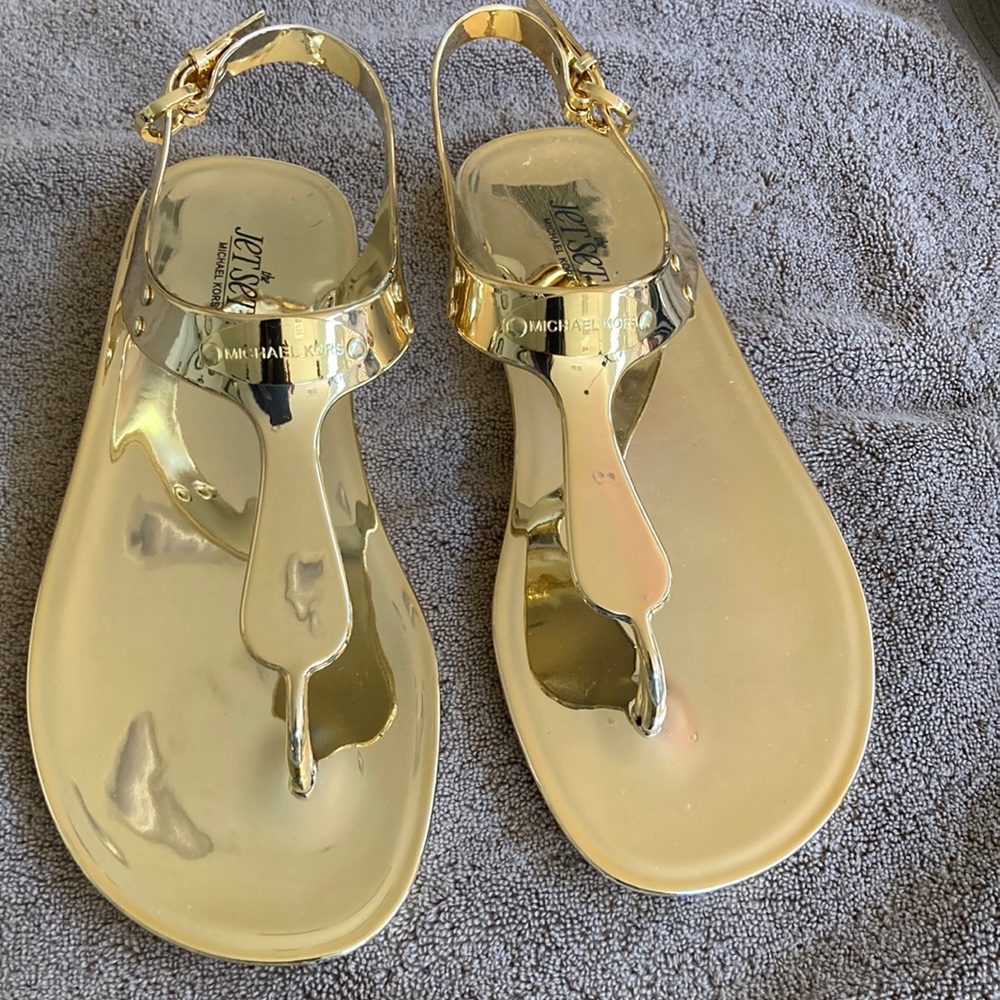 Michael Kors The Jet Set Sandals Brand New Gold